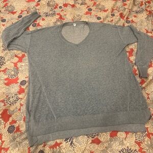 Margaret O’Leary light blue v neck baggy lightweight small cotton sweater